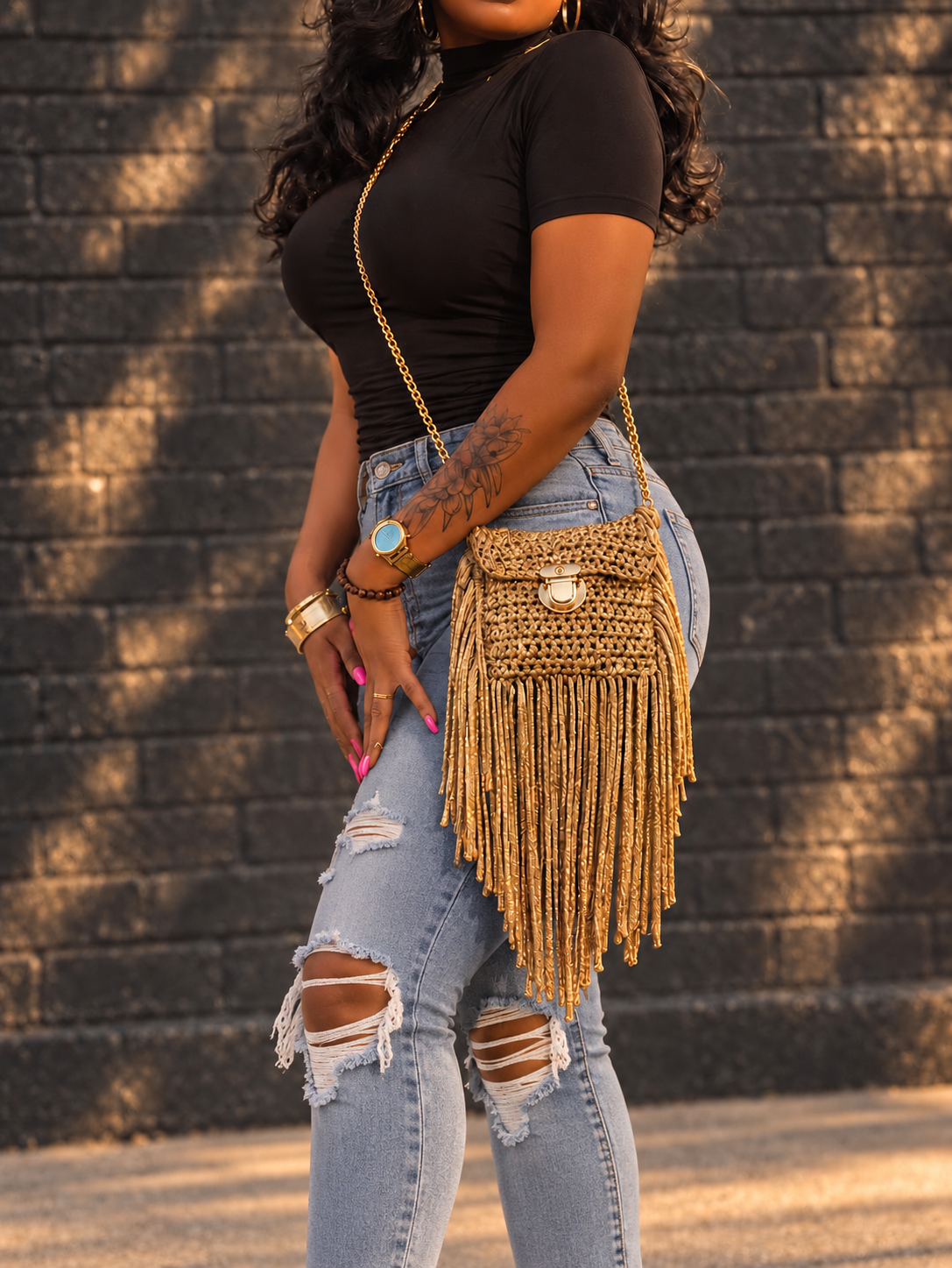 Empress Gold Crossbody Bag