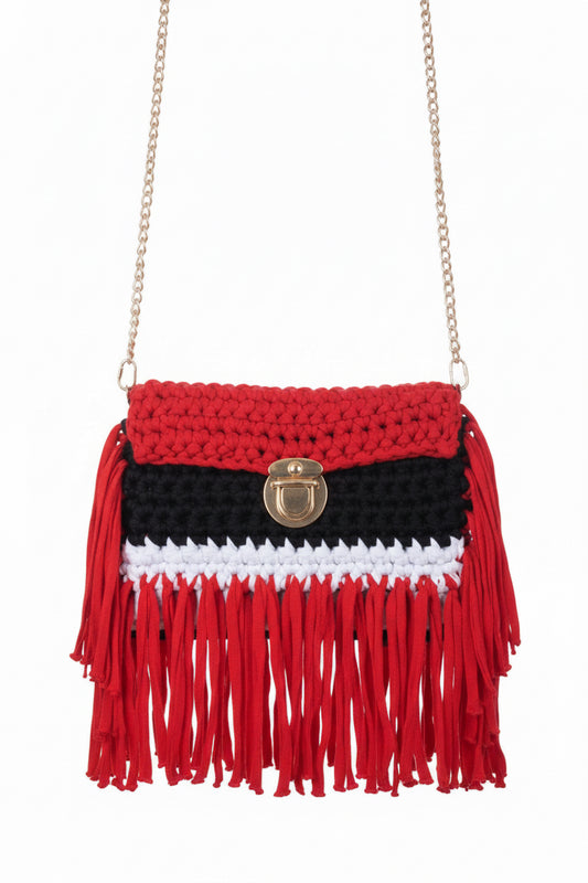 Red Rebel Fringe Clutch